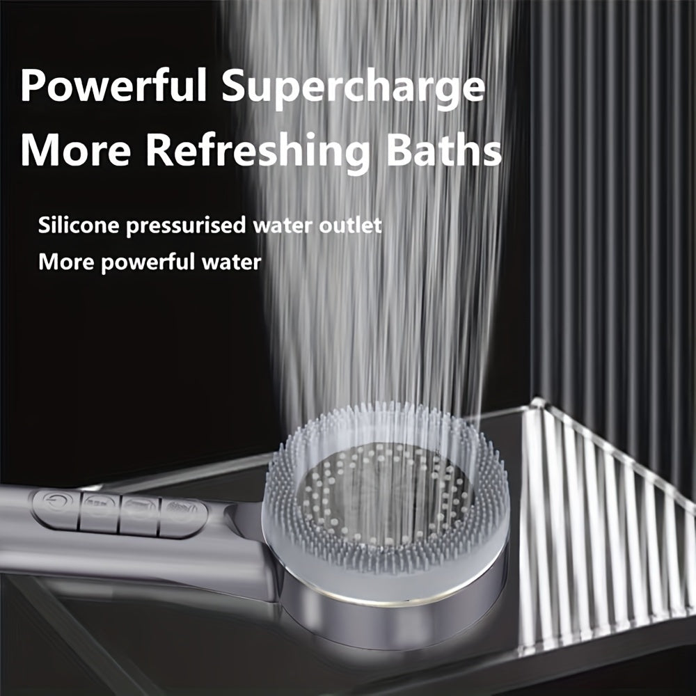 High-Pressure Handheld Shower Head with 5 Modes Stainless Steel Hose Adjustable Bracket