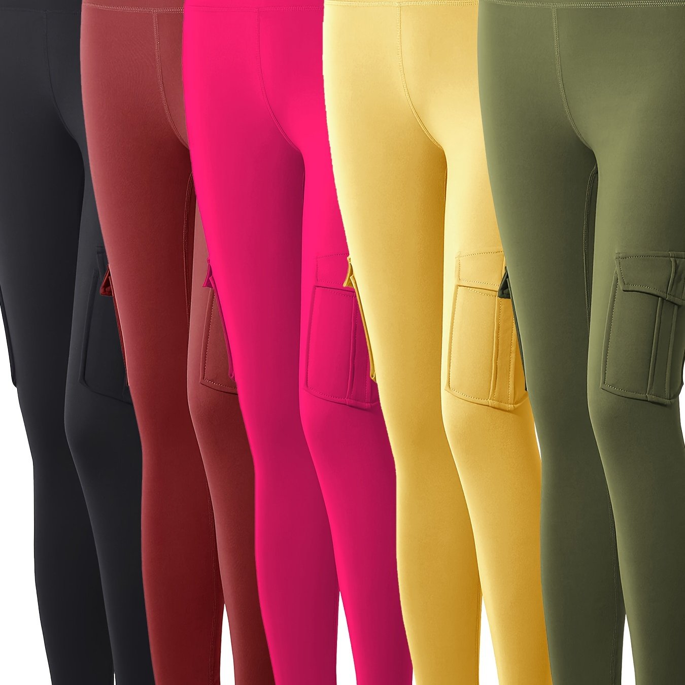 Women's Plus Size Sports Pants High Waist Elastic Four Pockets