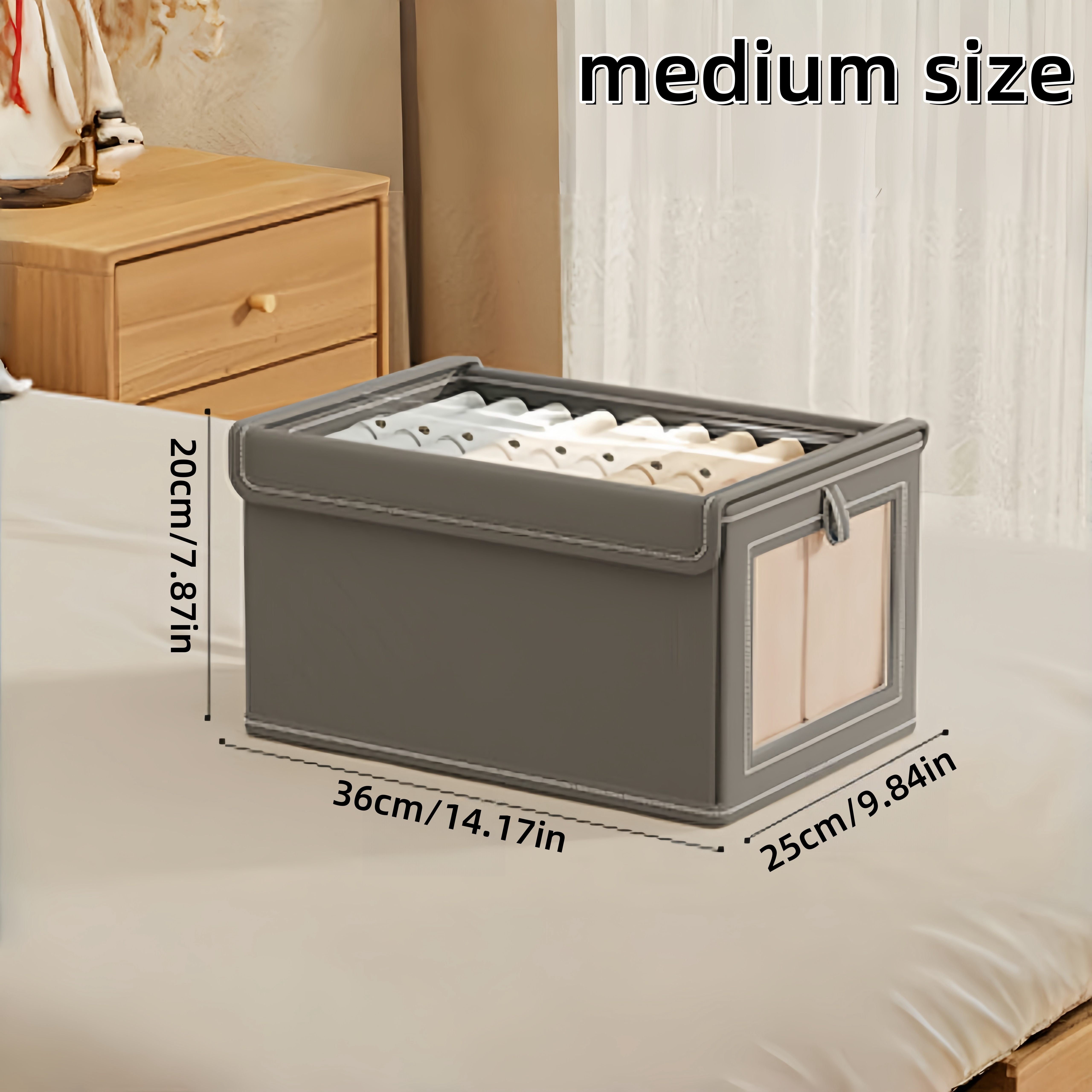 Fabric Storage Box with Clear Window, Flip Top Lid, Foldable for Home Organization