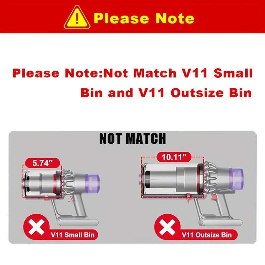 Dyson V11 V15 SV14 SV15 SV22 changyutgichlari bilan mos keladigan katta plastik chang idishi, 970050-01 va 965443-01 qismlari bilan mos keladi, zaryadsiz va batareyasiz.