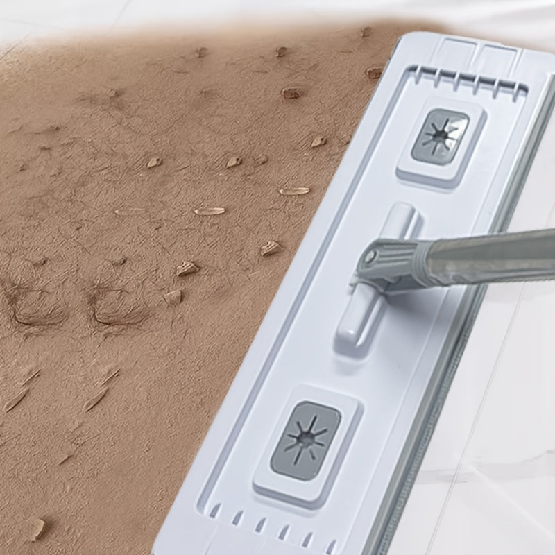 Conjunto de fregona y cubo para uso doméstico con almohadillas de microfibra para limpieza de suelos húmeda y seca