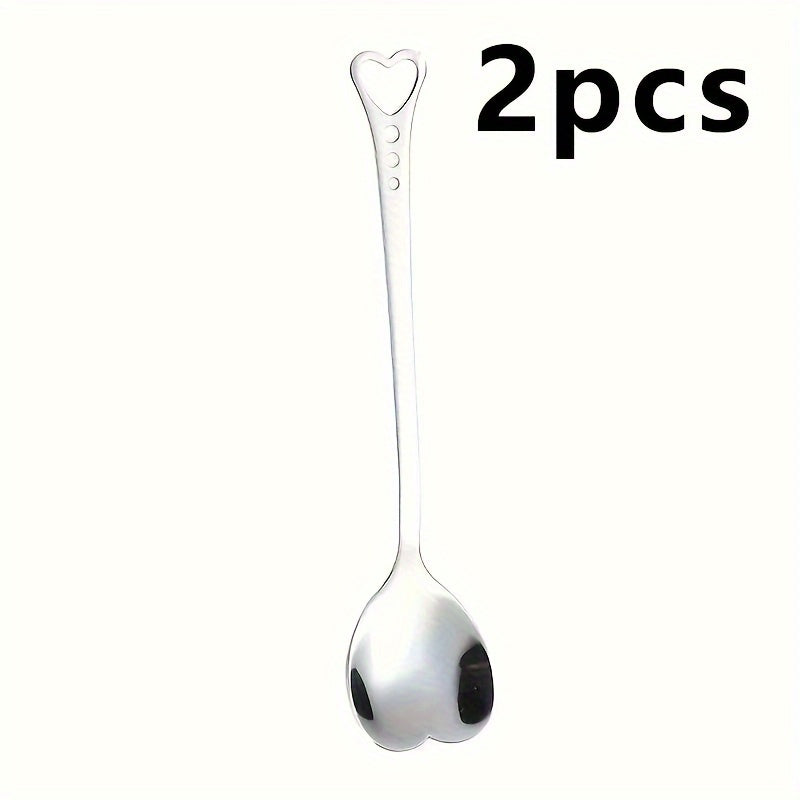 Stainless Steel Heart-Shaped Spoon for Coffee Tea Desserts Gift