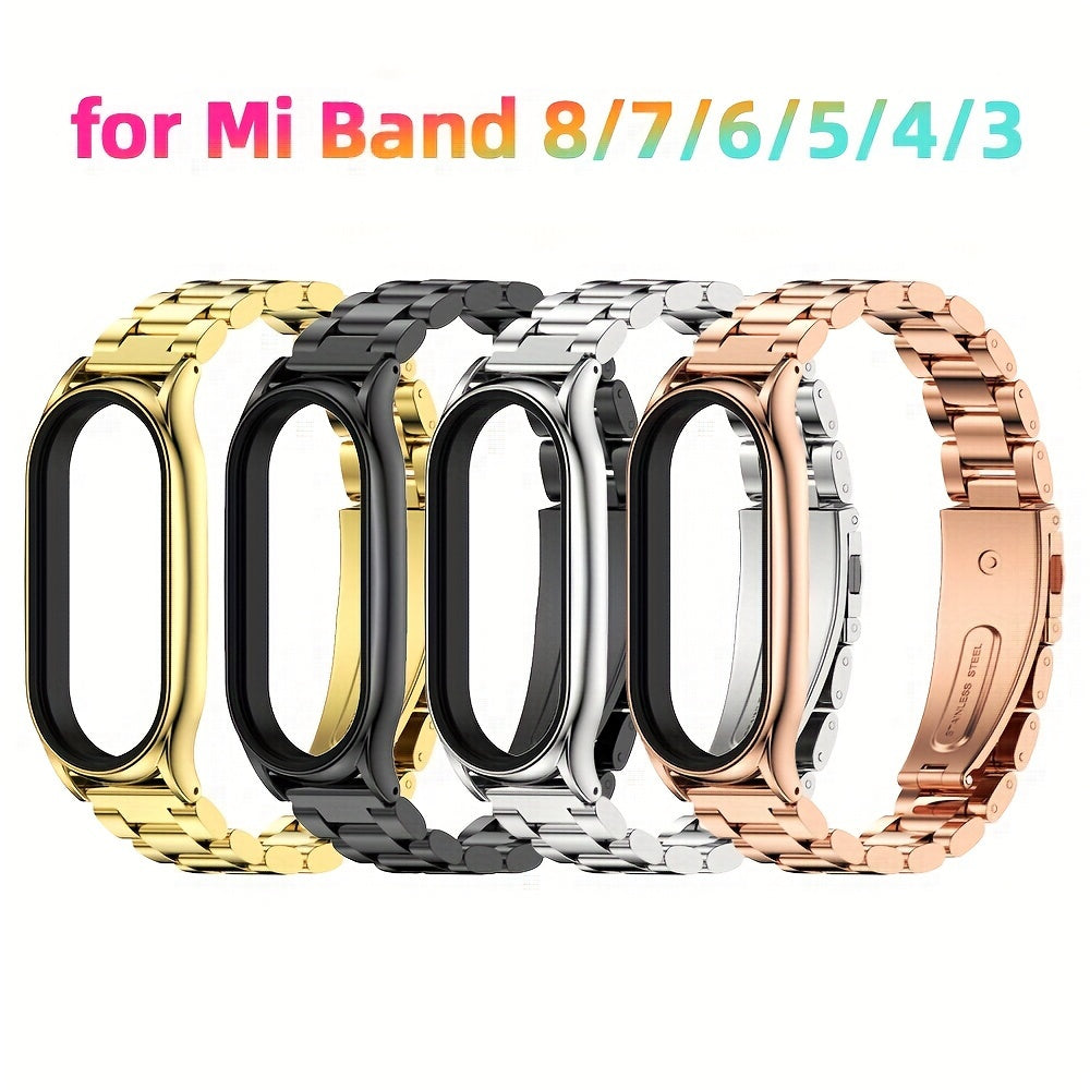 Stainless Steel Replacement Band for Mi Band 3-9 Dual-Tone Adjustable Fit