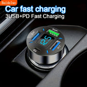 Universal Car Charger 4-Port Fast Charging USB PD 12V Adapter