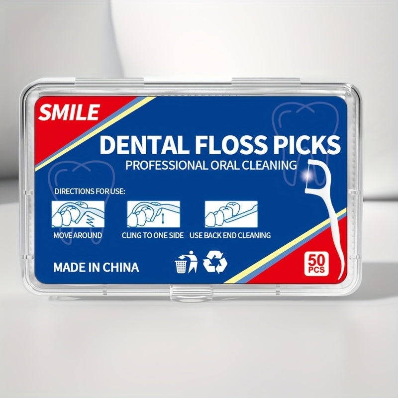 50PCS Dental Floss Picks Deep Clean Disposable Oral Care Travel Friendly