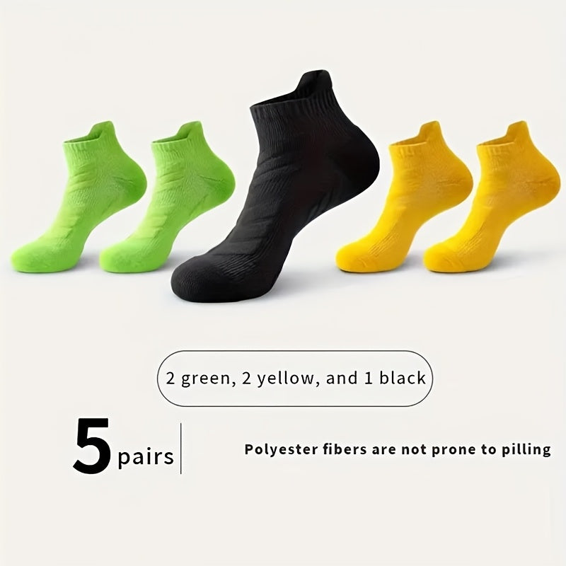 Мужские спортивные носки 5 пар дышащие противоскользящие толстые полотенцовые с амортизатором