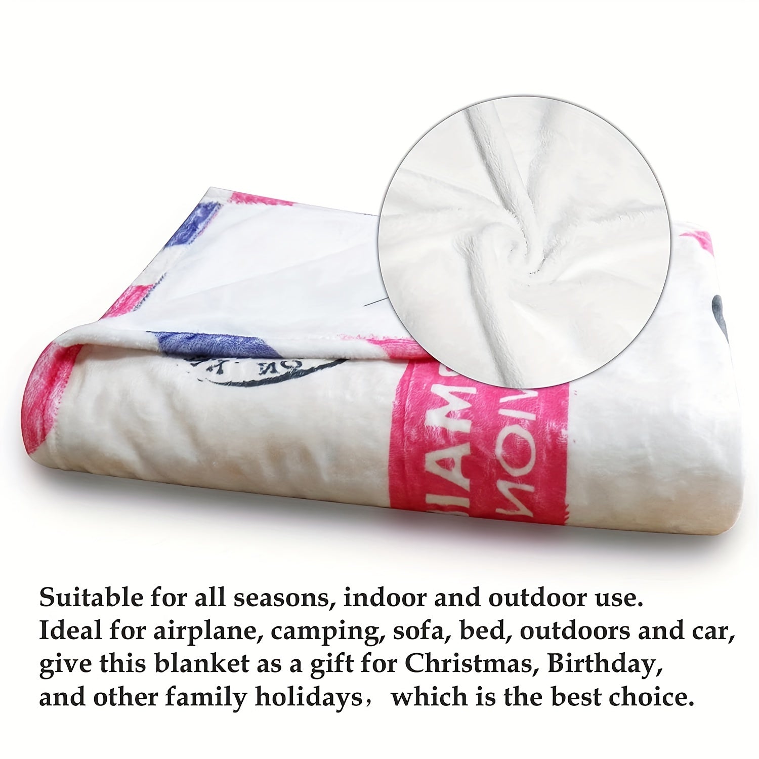 Soft Flannel Envelope Blanket for Mom Gift Warm Cozy Gift for Birthday Mother's Day Valentine