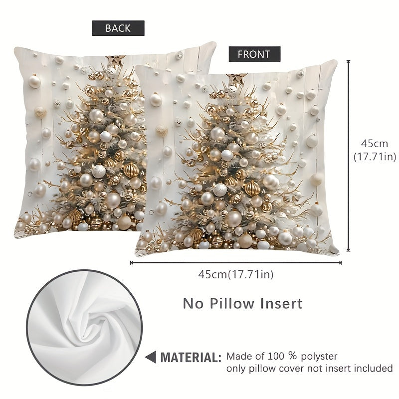Contemporary Christmas Tree Double-Sided Print Throw Pillow Cover 45cm