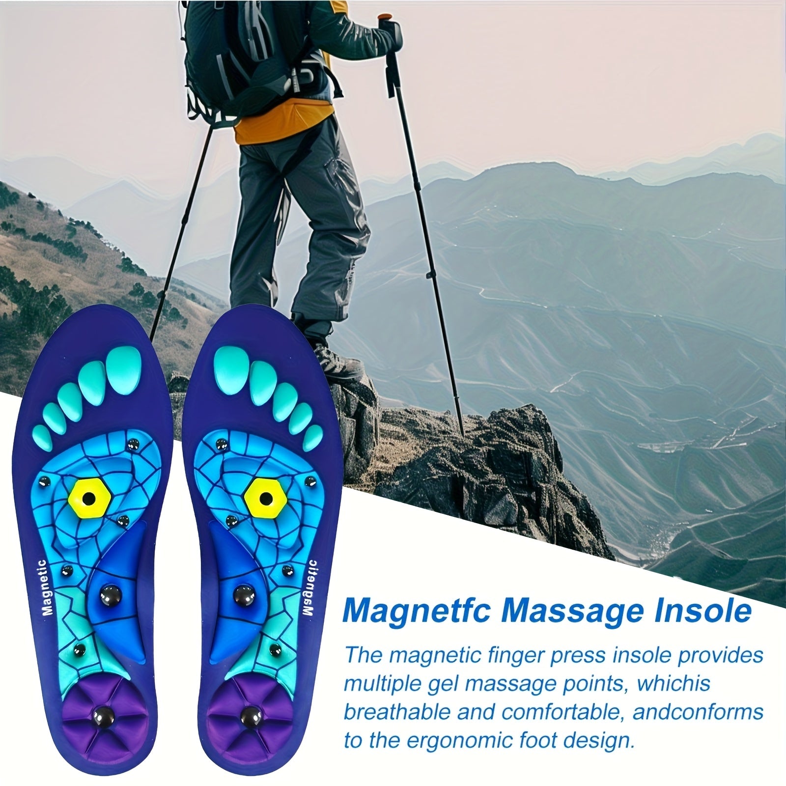 Magnetic Massage Insoles for Men and Women EVA Material Comfortable Support