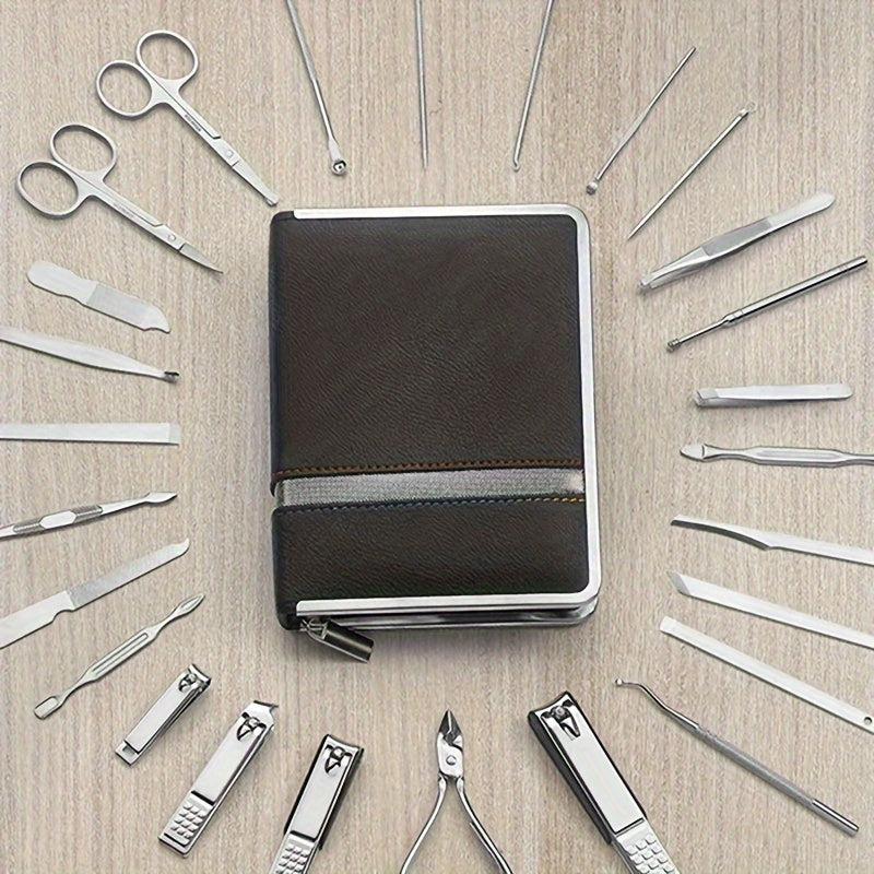 26-Piece Stainless Steel Nail Clipper Kit for Men and Women with Ear Spoon and Nail Files