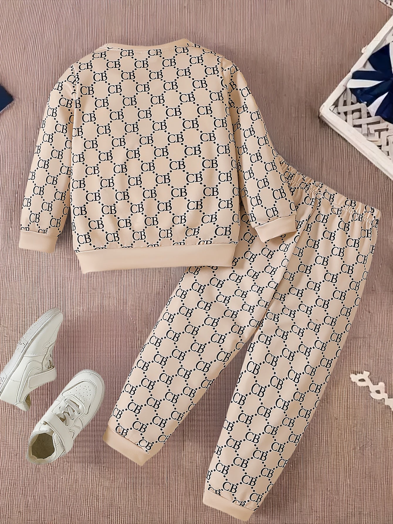 Boys' Long Sleeve Crew Neck T-Shirt and Pants Set Alphabet Pattern Knit Polyester Spandex Spring Fall