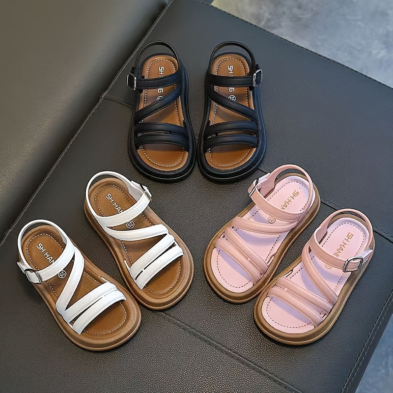 Girls Summer Sandals Breathable PVC Tassel Flat Shoes for Casual Outdoor Wear