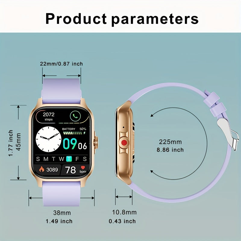 Smart Watch for Men and Women 4.7cm HD Touch Screen Pedometer Calorie Counter 100+ Sports Modes Built-in Speaker Voice Control Calling