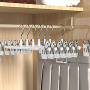 Adjustable Metal Pants Hangers Set of 10 Non-Slip Space-Saving Closet Organizers for Skirts and Underwear