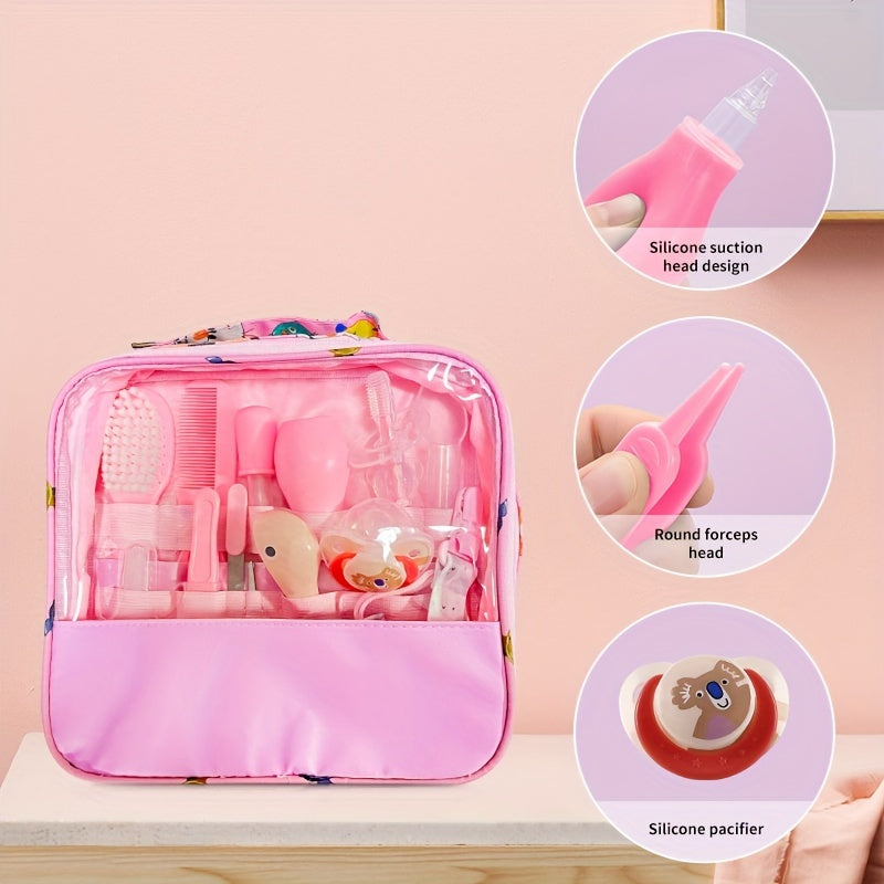 13-Piece Baby Grooming Kit Pink or Blue with Nasal Aspirator and Tongue Cleaner