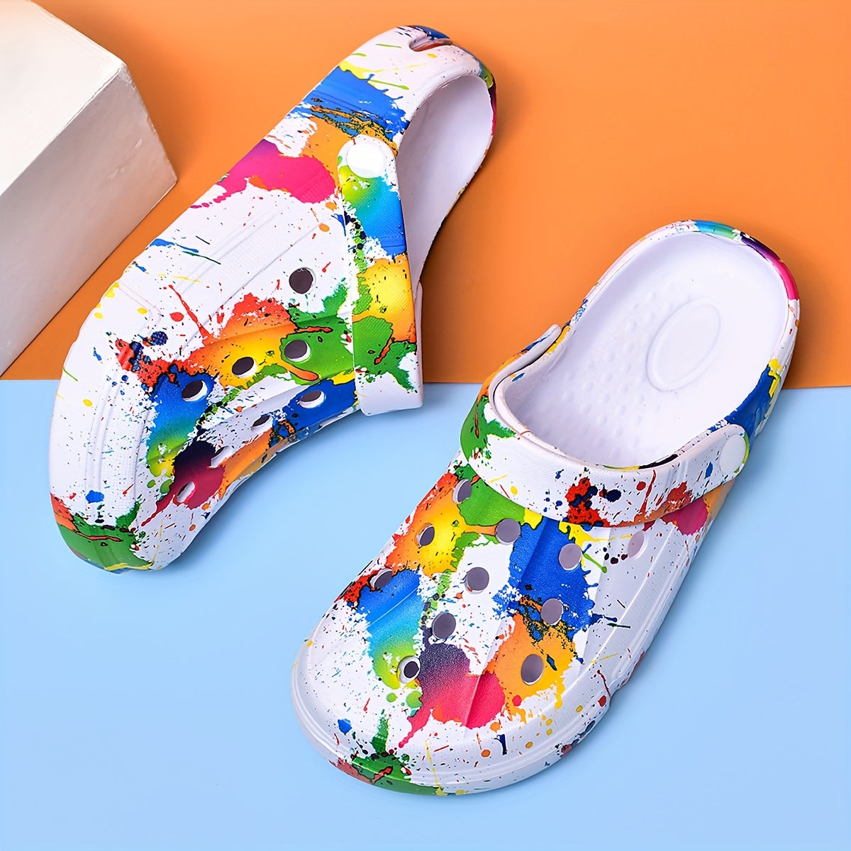 Unisex Summer EVA Slides with Random Print and Thick Sole for Casual Outdoor Use