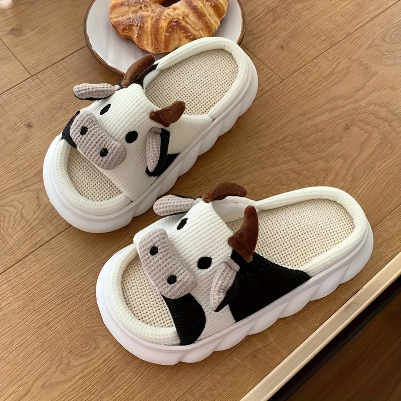 Women's Cow Slippers Comfortable Breathable Indoor Outdoor Slip-Resistant