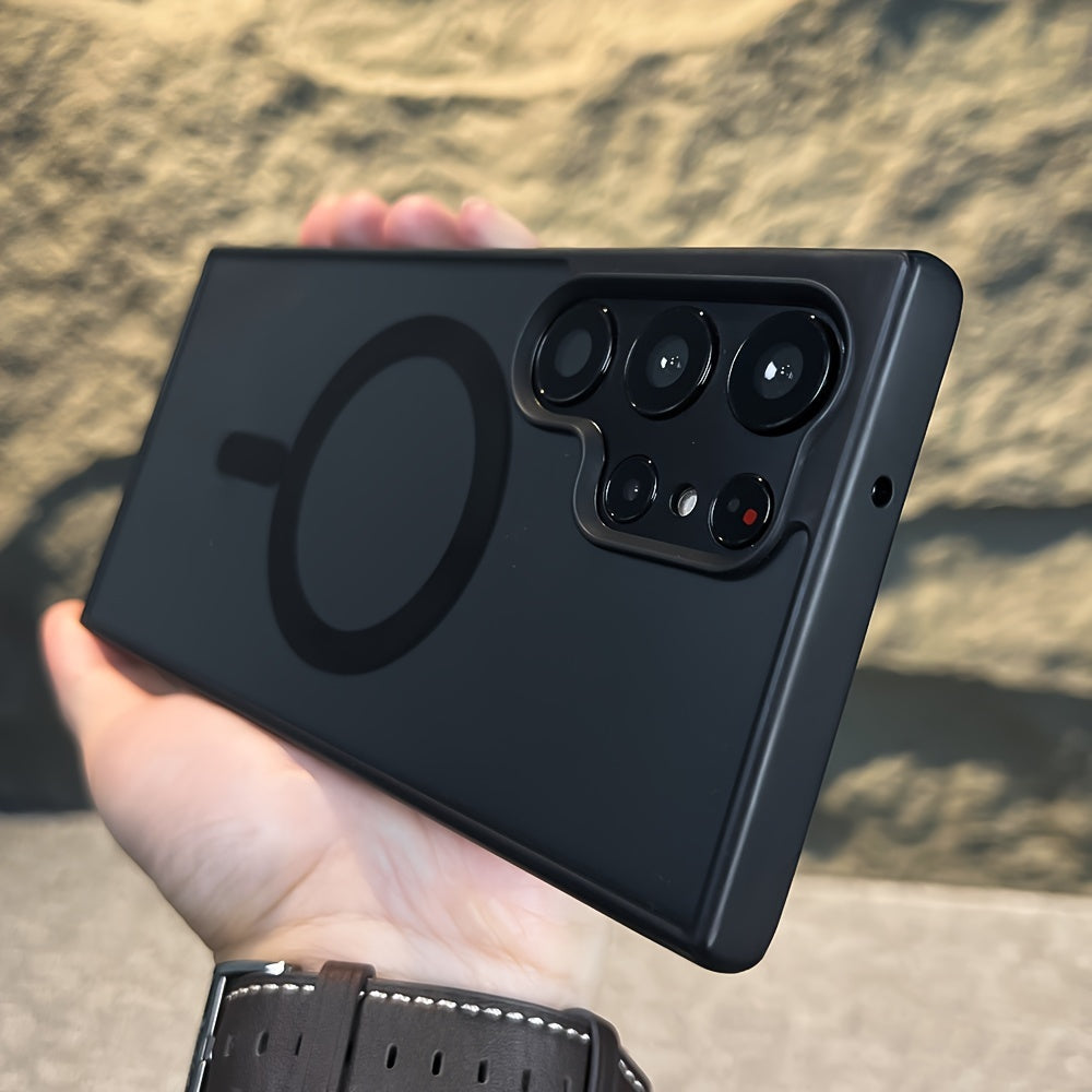 Transparent Magnetic Wireless Charging Shockproof Phone Case for Samsung Galaxy S24 S23 S22 Plus Ultra