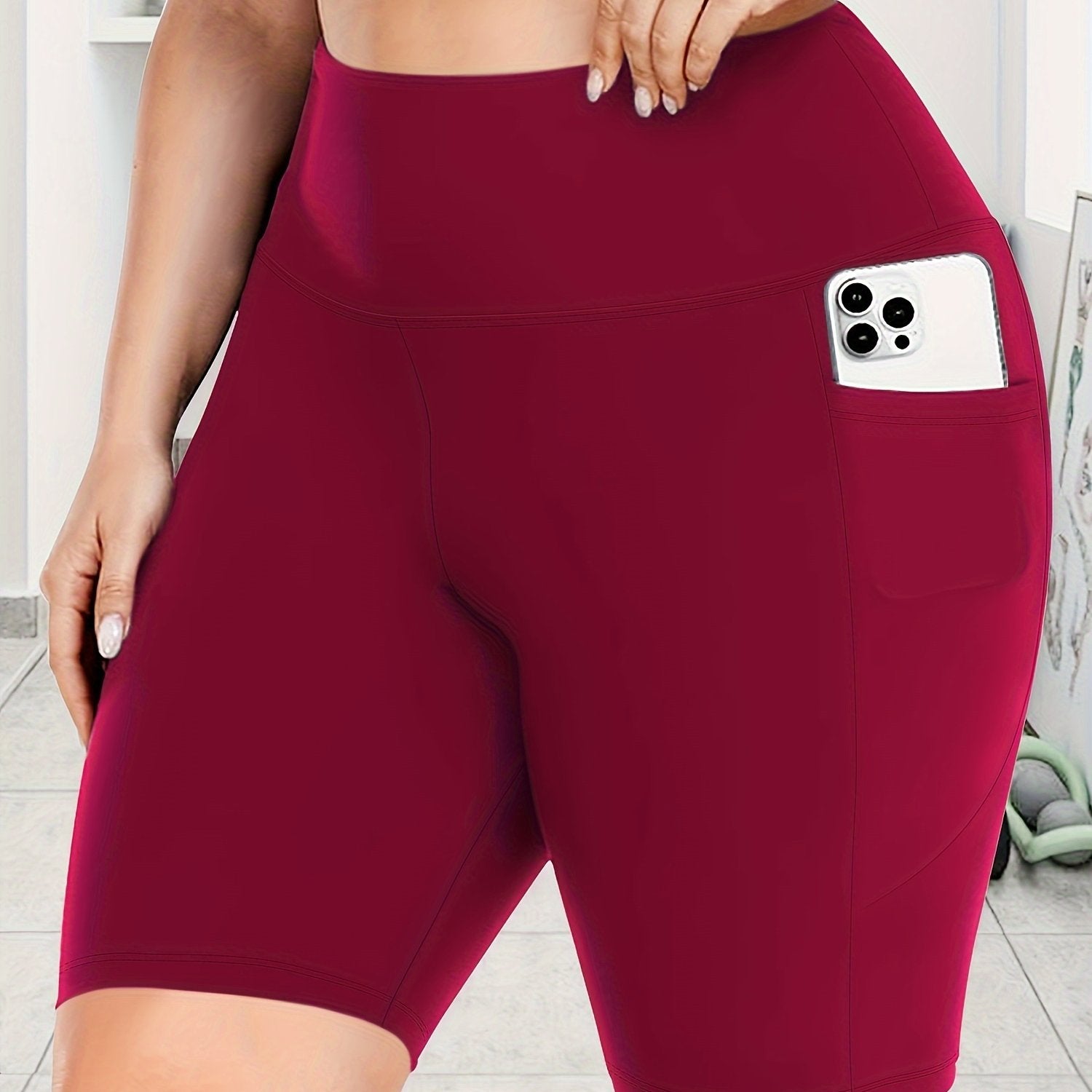 Women's High Waist Crescent Pocket Pants Drainage Style Large Size