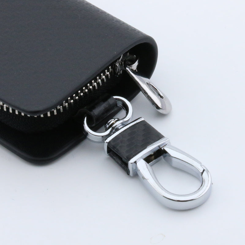 Universal Black Car Key Wallet Case with Zipper for Multiple Vehicles