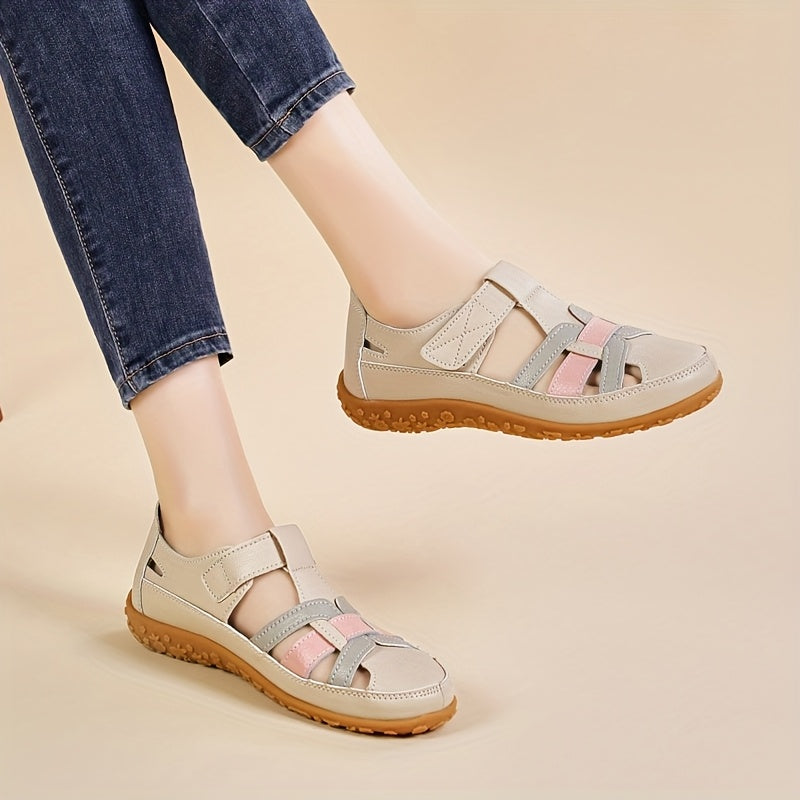 Women's Casual Flat Sandals with Adjustable Straps and TPR Sole
