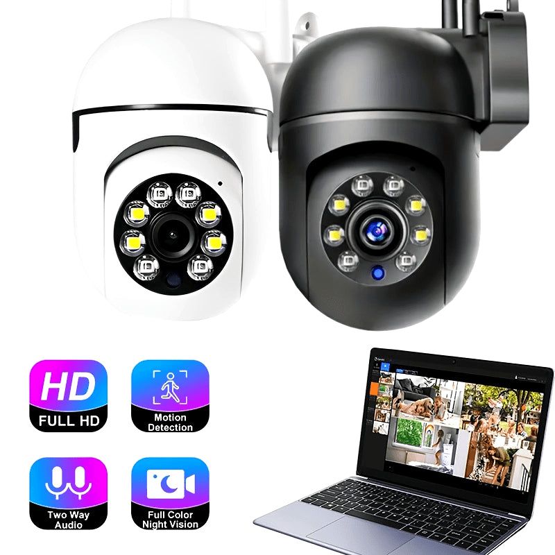 Night Vision Security Camera 1080p HD Indoor Outdoor Two-Way Audio Pan Tilt Zoom