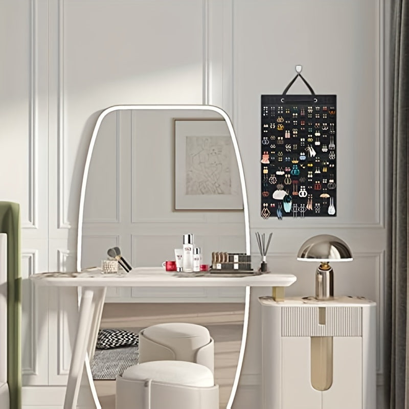 Large Capacity Hanging Earring Organizer for Women and Girls Holds 300 Pairs Black