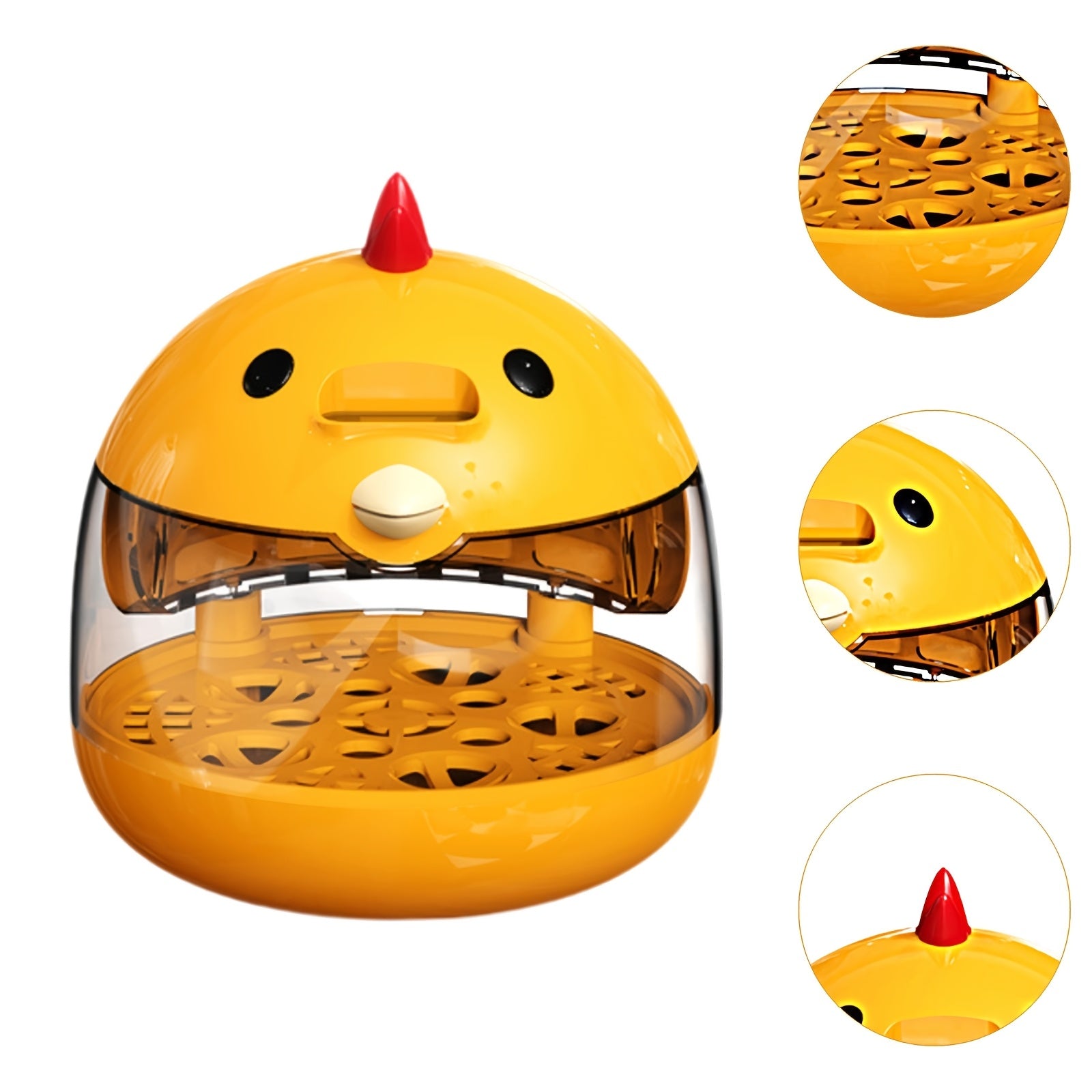 USB-Powered Egg Incubator with Transparent Hatching Chamber and Cute Chick Design for Poultry Eggs