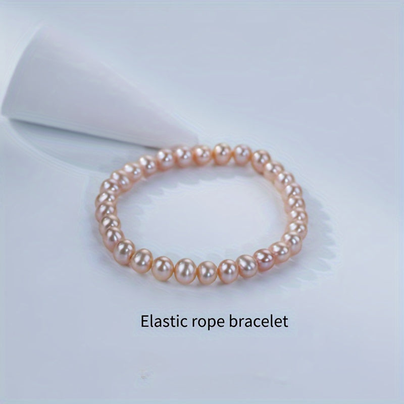 Rangli va binafsha rangli yangi suvda o'stirilgan marjon zanjir 6-7mm AAAA+ yuqori porloqlik zamonaviy zargarlik buyumlari