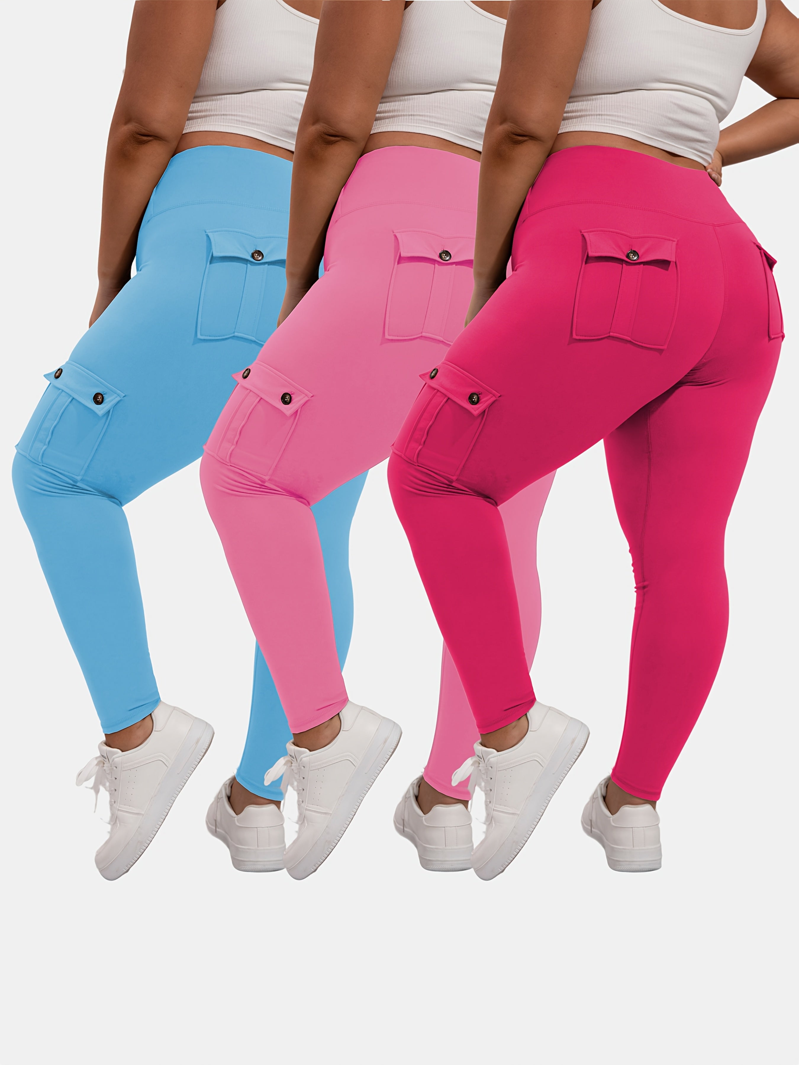 Women's Plus Size Sports Leggings High Waist Tummy Control Four-Way Stretch