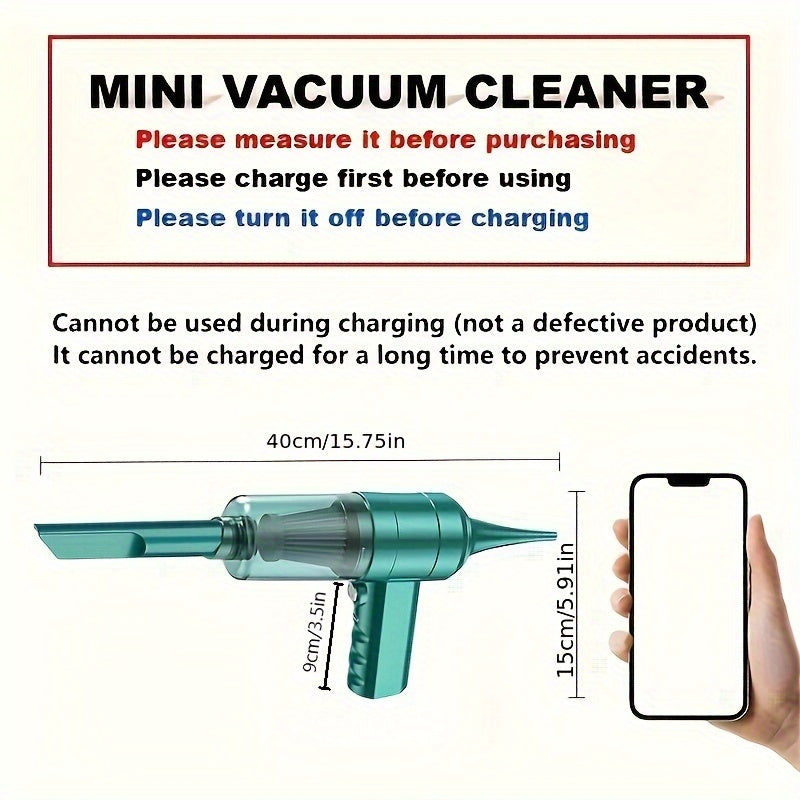 Suyultirilmagan qoʻl bilan ishlatiladigan avtomobil choʻntakli changyutgich, sochlar va hayvonlar uchun, uyda foydalanish uchun yengil va qayta zaryadlanadigan