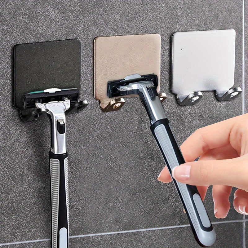Men Shaver Holder Wall Shelf Bathroom Razor Rack Iron Storage Hook