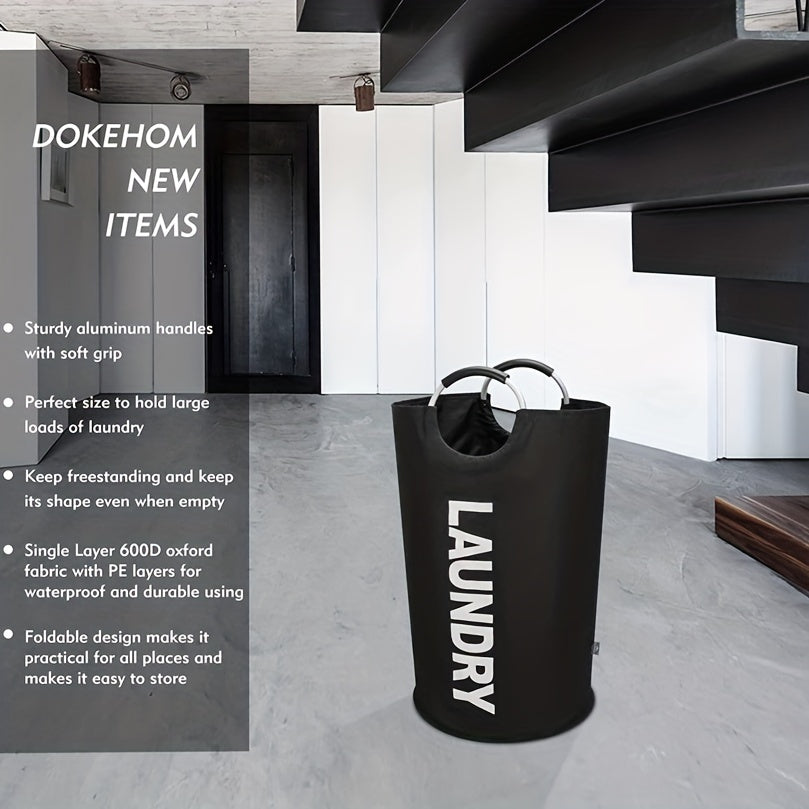 Gran cesta de ropa plegable de 82L con soporte para dormitorios y baños
