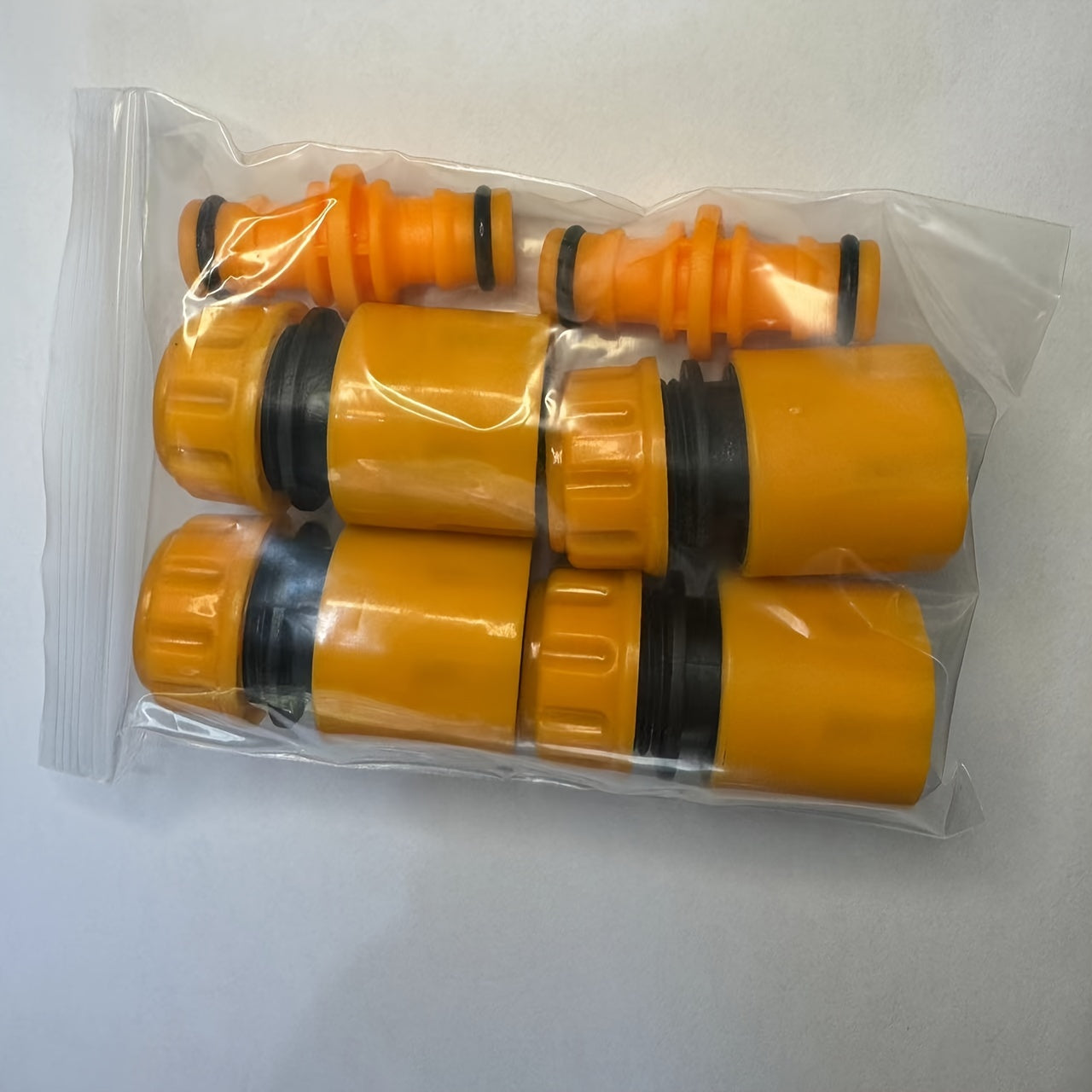 Set of 2 Water Pipe Fittings with Universal Nipple Rubber Yellow Inlet Connectors