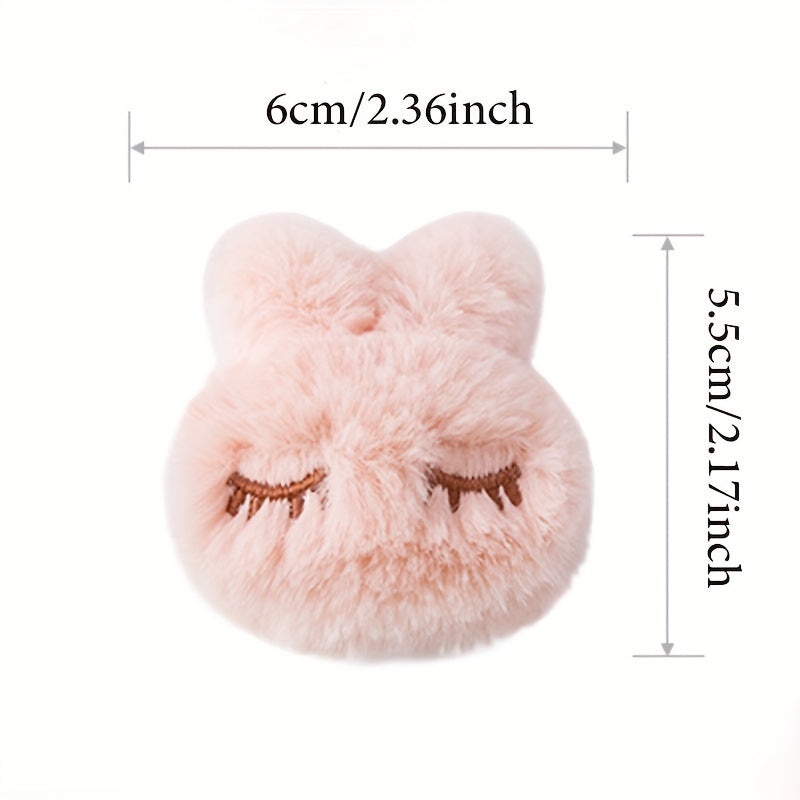 Yumshoq Polipropilen Materiali Qopqoqni Ushlab Turuvchi Quyon Plush Qopqoq To'plami 4 ta - Xavfsiz Yotoq, Pardalar va Matolar uchun Anti-Slip Qopqoq Kliplari - Qo'l bilan Yuvish mumkin, Chiroyli Pushti va Kulrang Dizayn