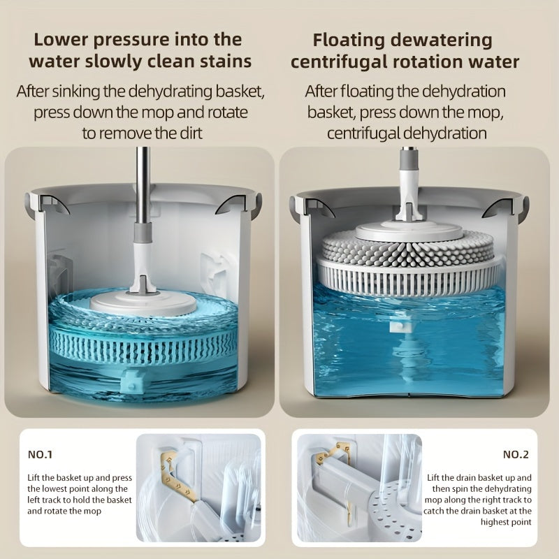 2024 Mop Bucket Set with Adjustable Rotating Design for Kitchen Bathroom Living Room