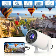 Мини портативный проектор HD 1080P с вращающимся на 180° экраном для домашнего кинотеатра