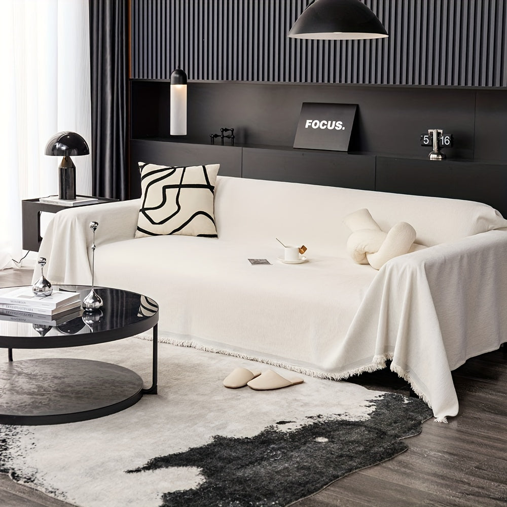 Tasselli suv o'tkazmaydigan divan qoplamasi, yuvilishi mumkin va bardoshli, yashash xonasi uy bezaklari uchun universal mebelni himoya qilish.