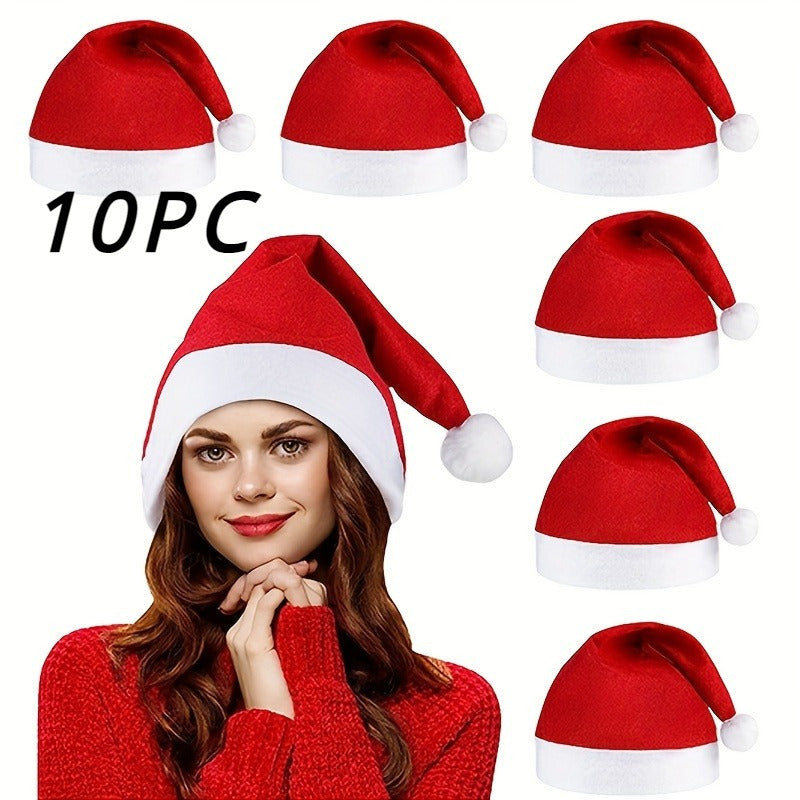 Kattalar uchun Rojdestvo Santa shapkalar to'plami 10 12 20 yoki 24 Bardoshli Dacron Spandex Bayramlar partiyasi