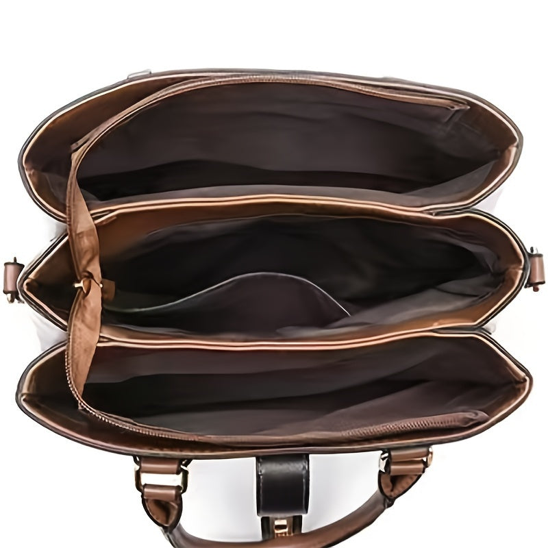 Floral Print PU Handbag with Spacious Crossbody and Zipper Closure