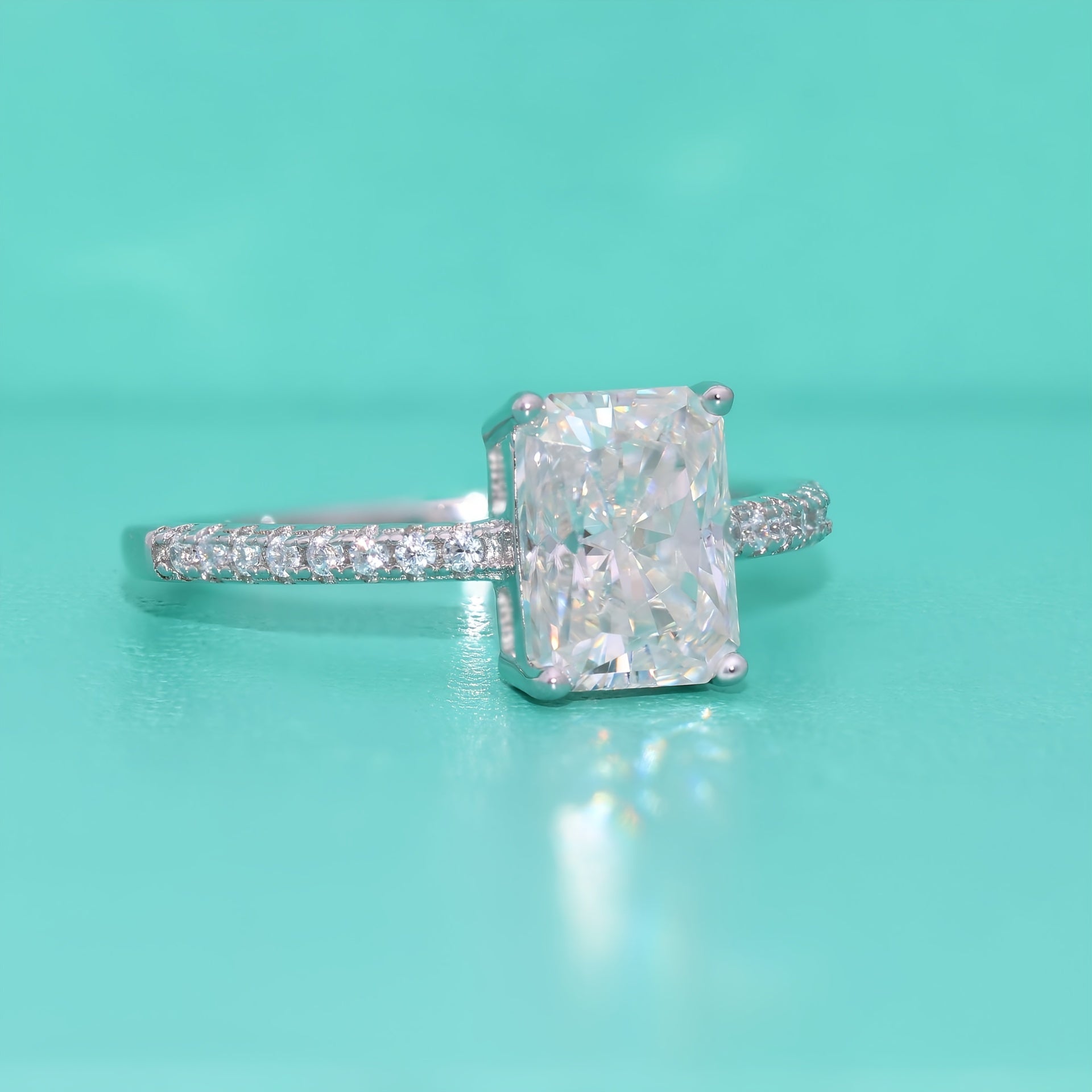 Women's Moissanite Engagement Ring 1-3ct Solitaire Wedding Promise Jewelry