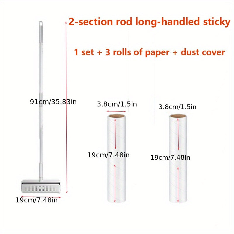 Telescopic Pet Hair Remover for Carpets and Sofas with Long Handle