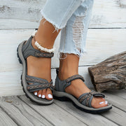 Women's Rhombus Strap Sports Sandals with Adjustable Closure, EVA Insole