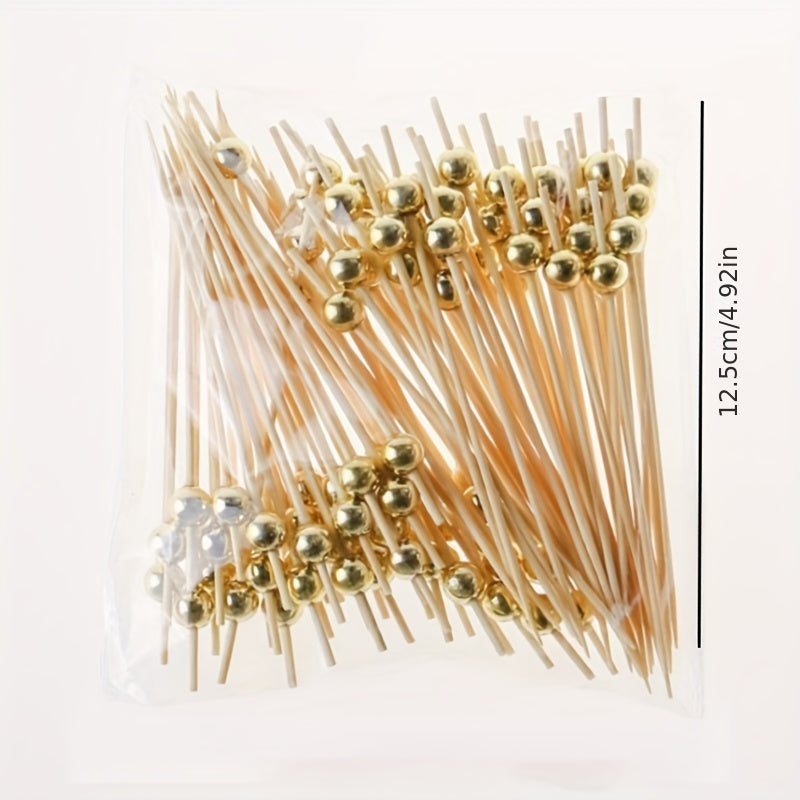 Handmade Bamboo Cocktail Picks for Appetizers Fruit and BBQ 4.7 Inches