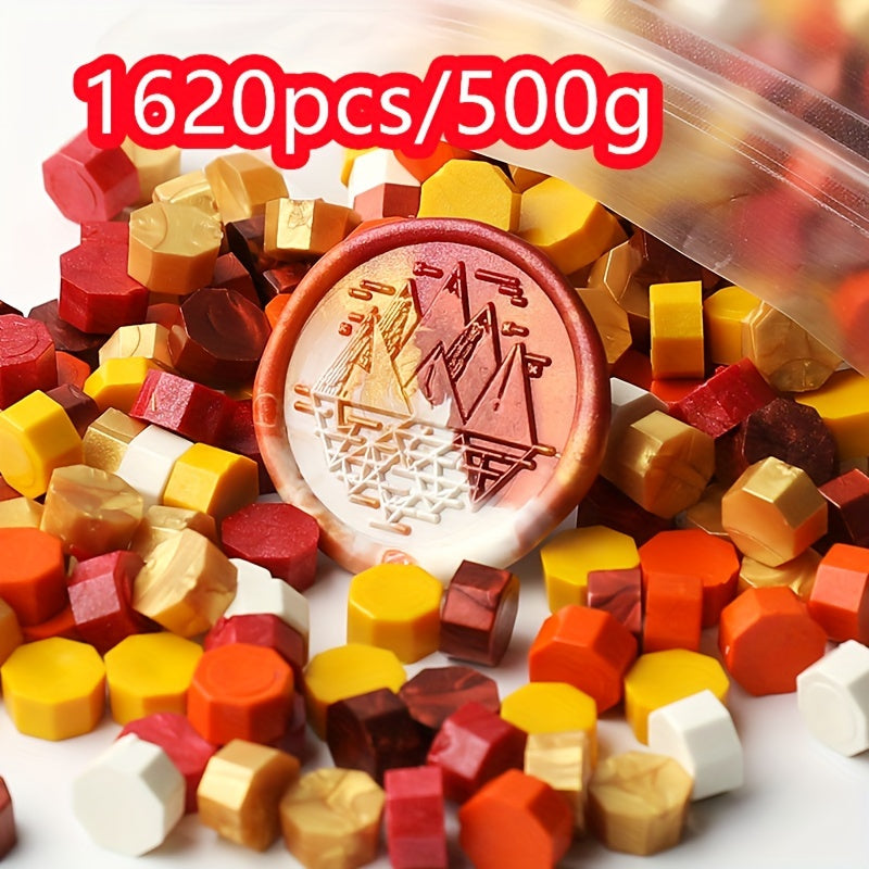 1620pcs 500g Octagonal Sealing Wax Particles for Envelope Gift Box DIY Retro Bulk Sealing Wax