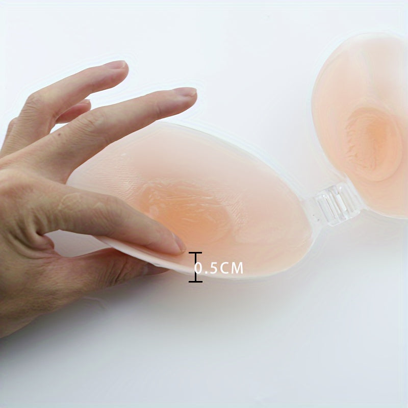 Seamless Strapless Push-Up Silicone Bra for Women Invisible Stick-On Lift Bra