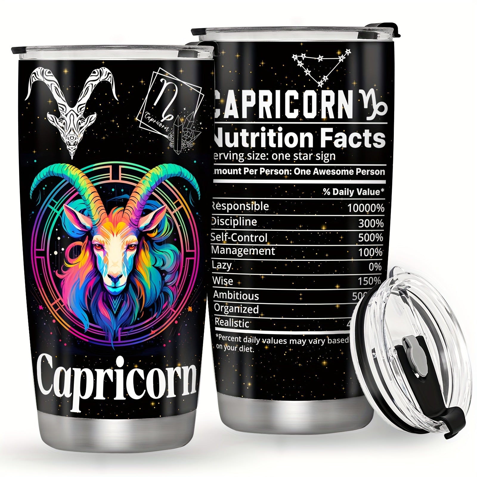 Stainless Steel Zodiac Mug Double Wall Insulated Astrology Gift