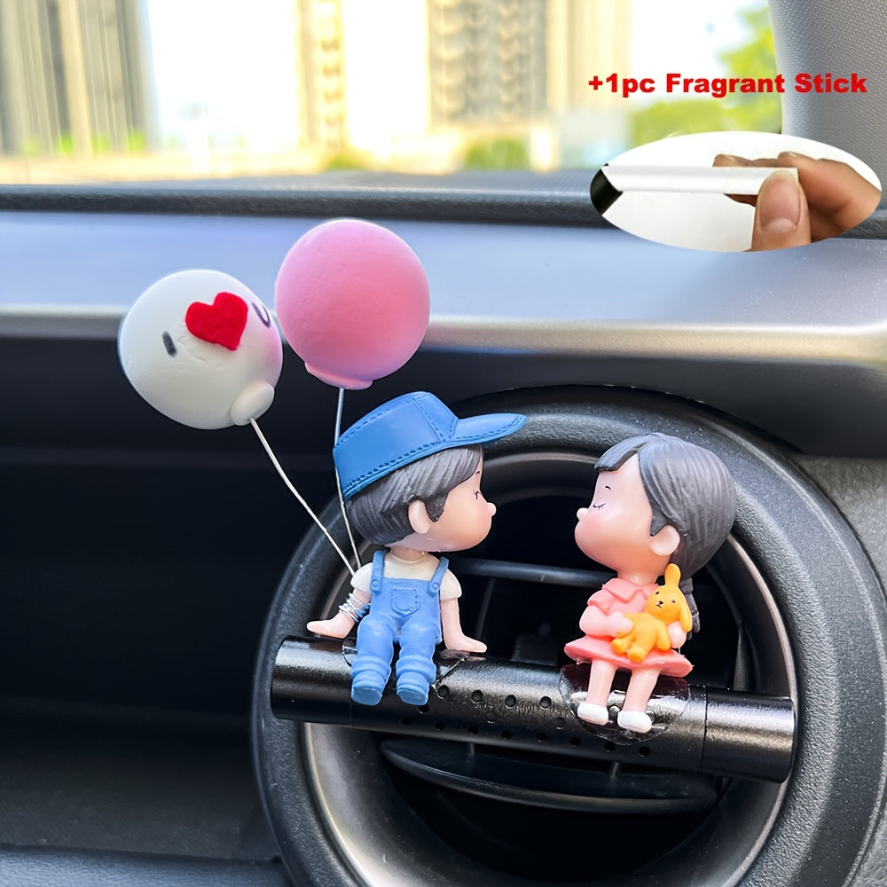 Avtomobil ichki aksessuari, ijodiy multfilm juftligi, avtomobil ventilyatsiya bezaklari, hidi, salfetka