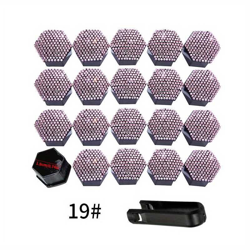 Pack of 20 Car Tire Screw Cap Hub Decoration Dust Cover 17mm 19mm 21mm