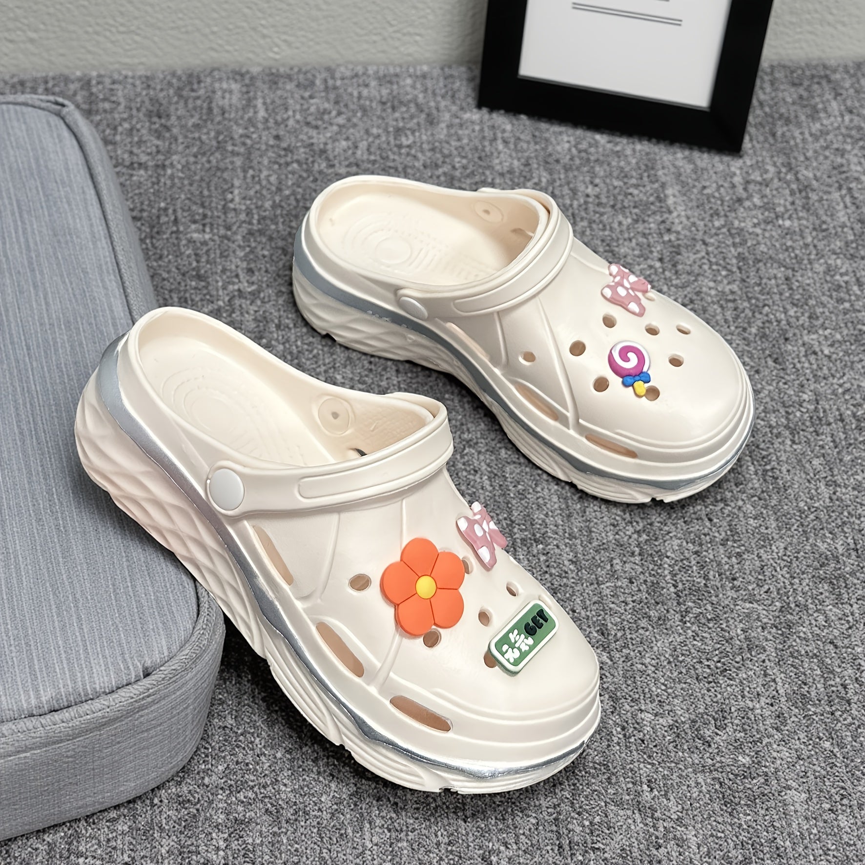 Women Breathable EVA Platform Shoes with Bow and Butterfly Accents